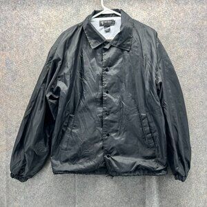Tact Squad Jacket Mens Small Black Nylon Waterproof Windbreaker Coach Style